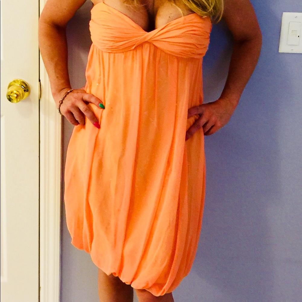 Niteline 100% silk coral / sequin babydoll dress